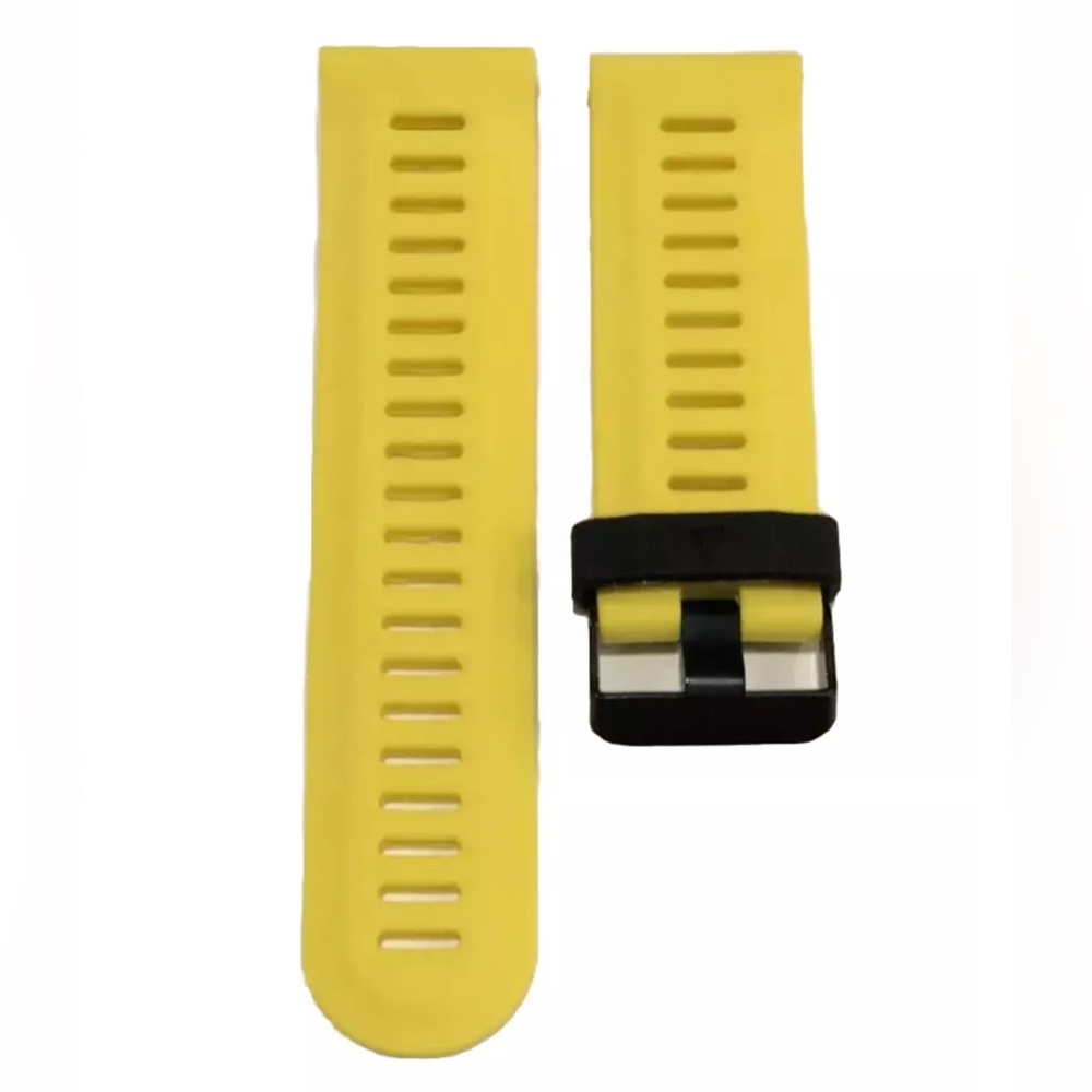 Watch Band 25mm Yellow Blk Silicone Rubber Replacement Nixon 51-30 Strap Garmin